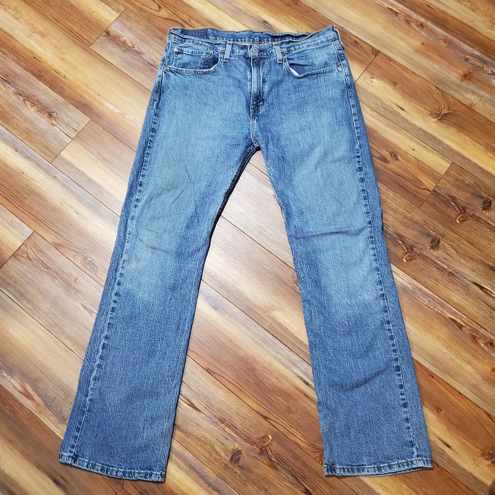 Levis 527 Slim Bootcut Jeans Mens 34x32 Medium Wash Blue Denim 05527-0601